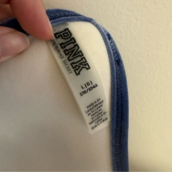 PINK Victoria’s Secret Blue Velvet Bikini Swimsuit Set - Picture 4 of 5